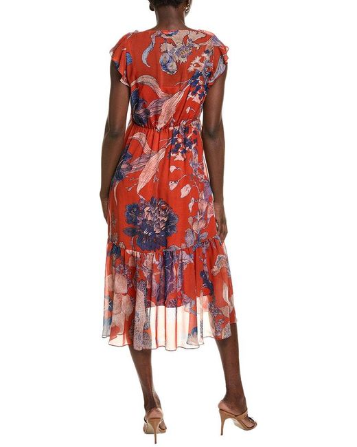 Emanuel Ungaro Red Jackie Midi Dress