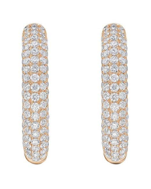 Diana M White Diana M. 14K Rose 4.00 Ct. Tw. Lab-Grown Diamond Hoop Earrings