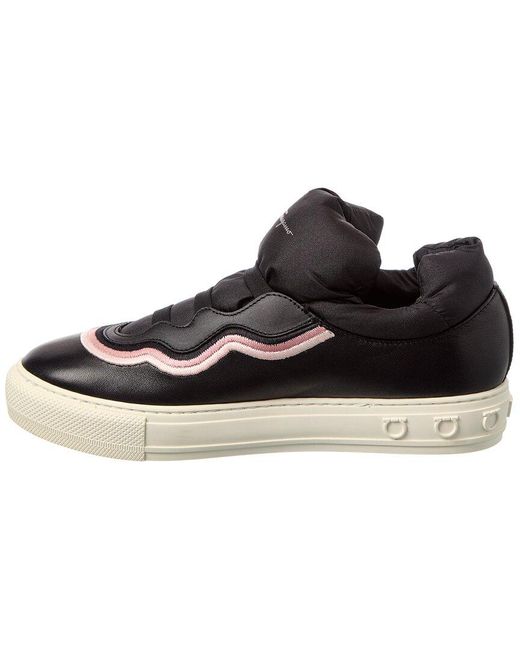 Ferragamo Black Ramona Leather Sneaker