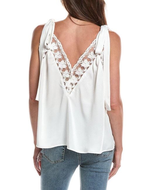 Bardot White Aubrey Tie Strap Cami