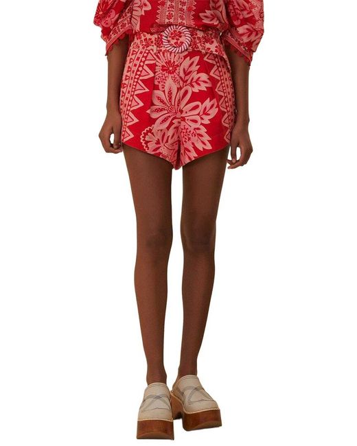 Farm Rio Red Flora Tapestry Short