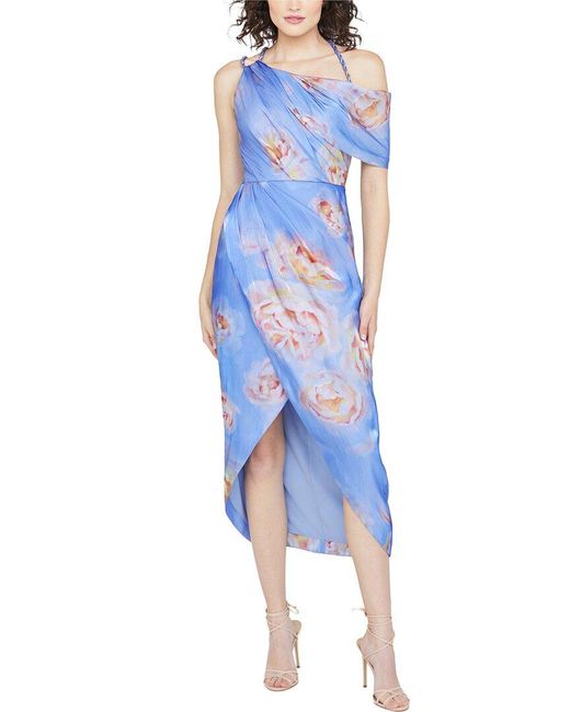 THEIA Blue Yannah Wrap Cocktail Dress