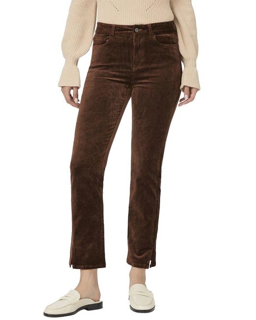 PAIGE Brown Cindy Twisted Seam Slit Chicory Coffee Jean