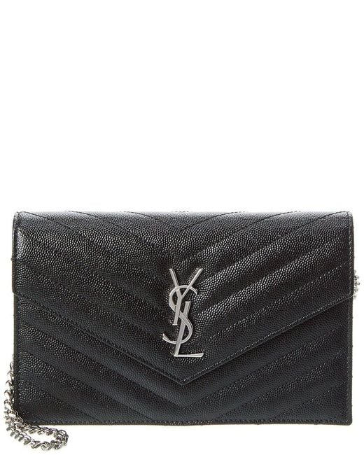 Saint Laurent Black Cassandre Matelasse Leather Shoulder Bag