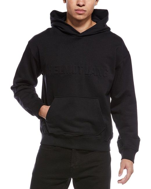 Helmut Lang Black Embossed Studio Hoodie for men
