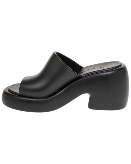 Ferragamo Black Deva Rubber Platform Mule