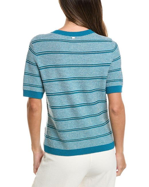 St. John Blue Wool-Blend Cardigan