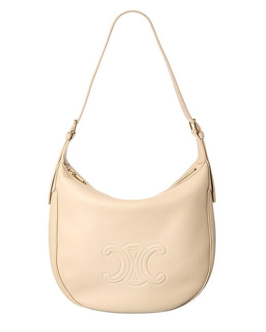 Céline Natural Heloise Medium Leather Hobo Bag