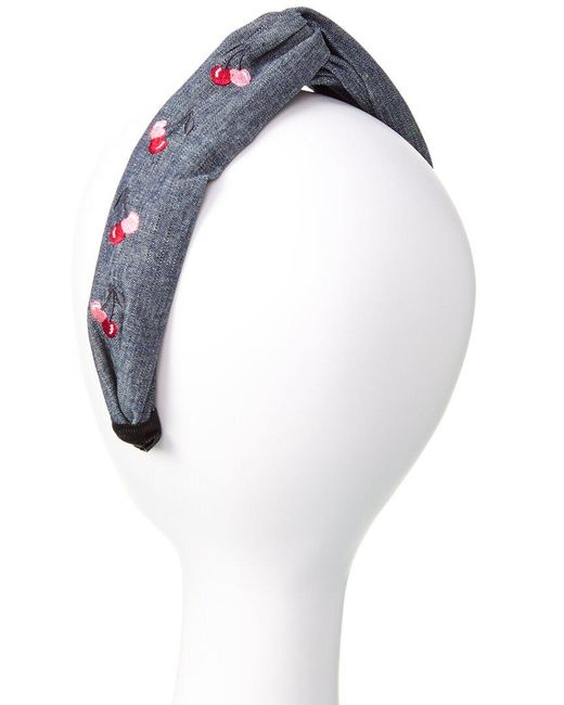 Kate Spade White Cherry Embroidered Twisted Headband
