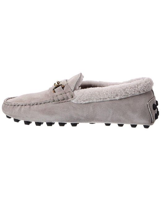 Tod's Gray Suede Loafer