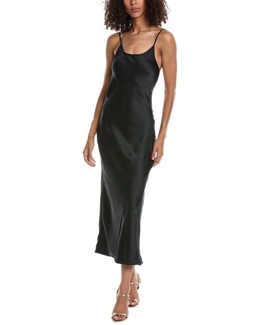 Chrldr Black Ariella Satin Slip Dress