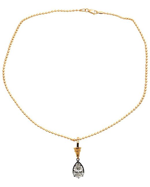 Prince Diamond & Jewelry Metallic 14K 3.58 Ct. Tw. Lab-Grown Diamond Pear Pendant
