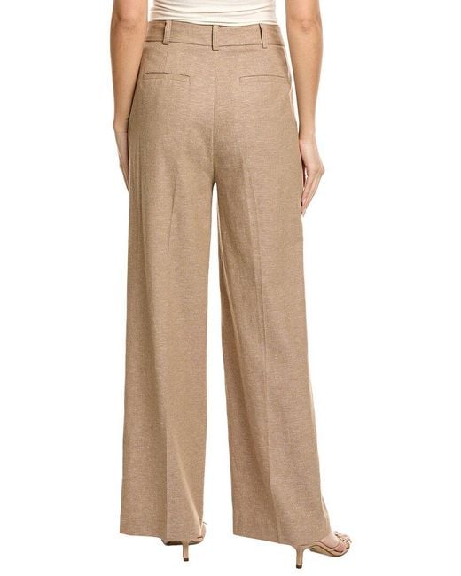 Kenneth Cole Natural High-Rise Linen-Blend Pant