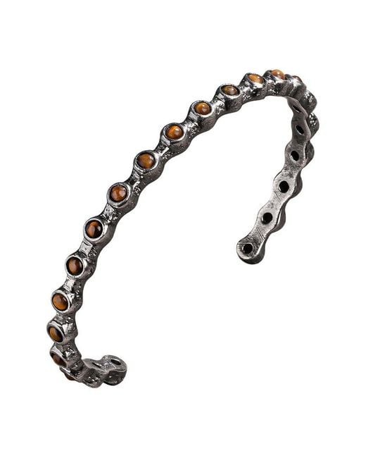 Karma and Luck White Tiger Eye Cuff Bracelet