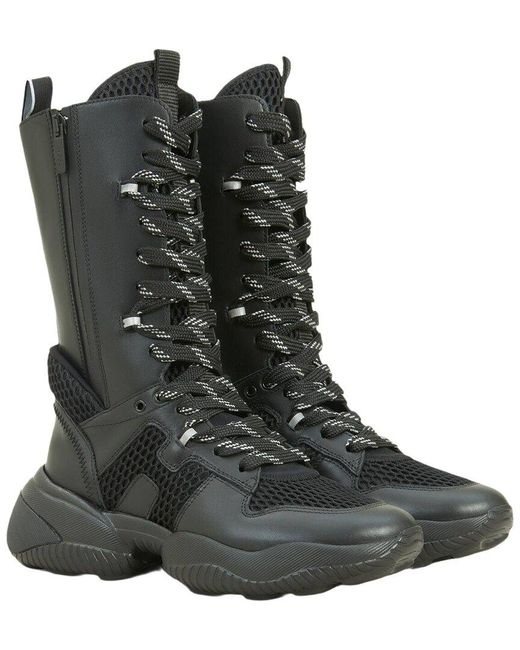 Hogan Black Interaction Leather Boot