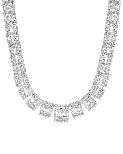 Lab Grown Diamonds Metallic 14K 14.35 Ct. Tw. Lab-Grown Diamond Fashion Necklace