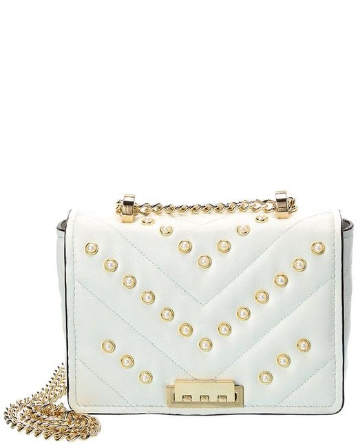 Zac Posen Zac Soft Earthette Pearl Lady Mini Chain Leather Shoulder Bag in Green Lyst Canada