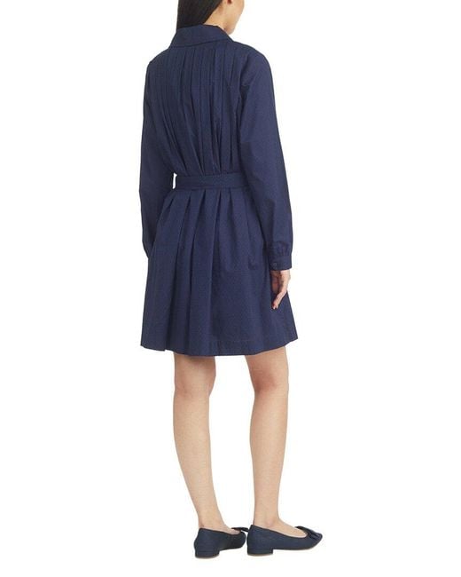 Draper James Blue Ellie Pleated Shirtdress