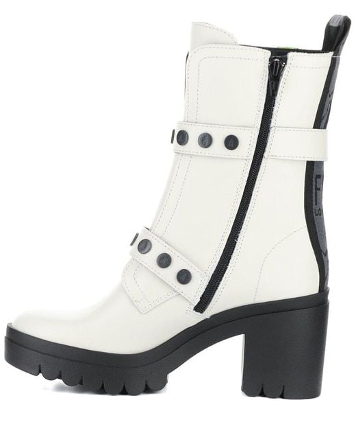 Fly London White Tama Leather Boot