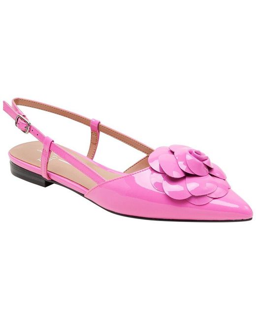 Linea Paolo Pink Cammy-L Leather Slingback Flat