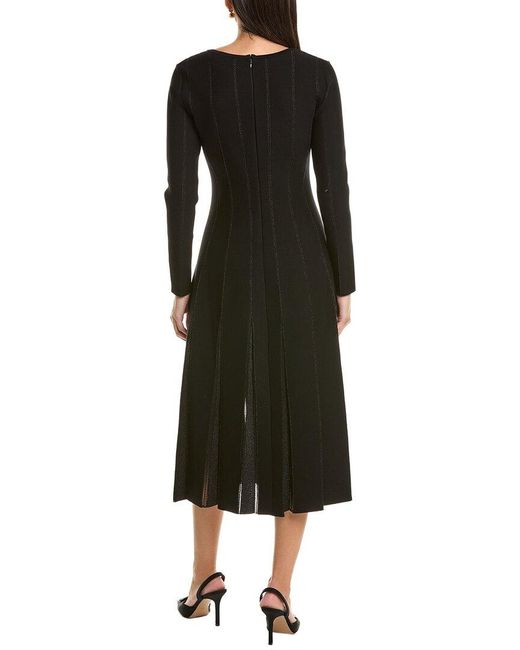Oscar de la Renta Black Knit A-Line Dress