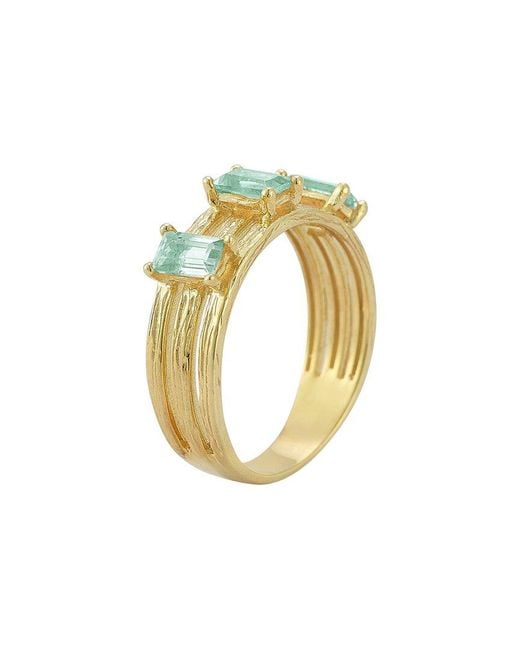 Reiss Metallic 14k 0.90 Ct. Tw. Green Amethyst Cocktail Ring