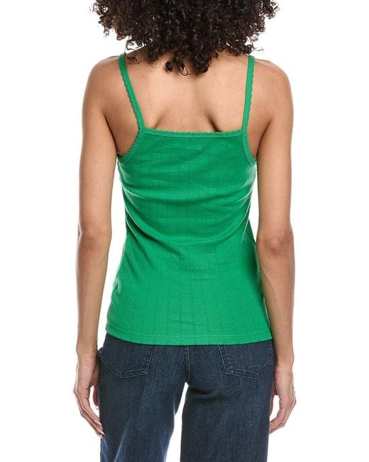 Leset Green Pointelle Classic Tank Top