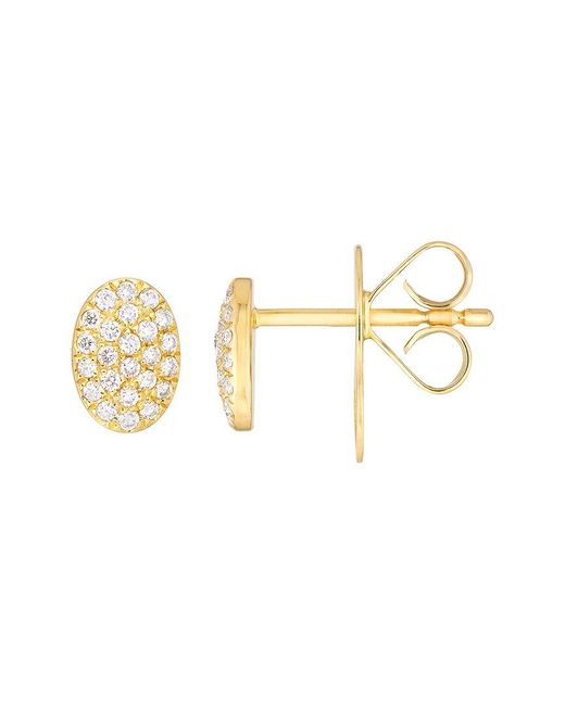 HAWLEY ST Metallic 14K 0.19 Ct. Tw. Diamond Pave Earrings