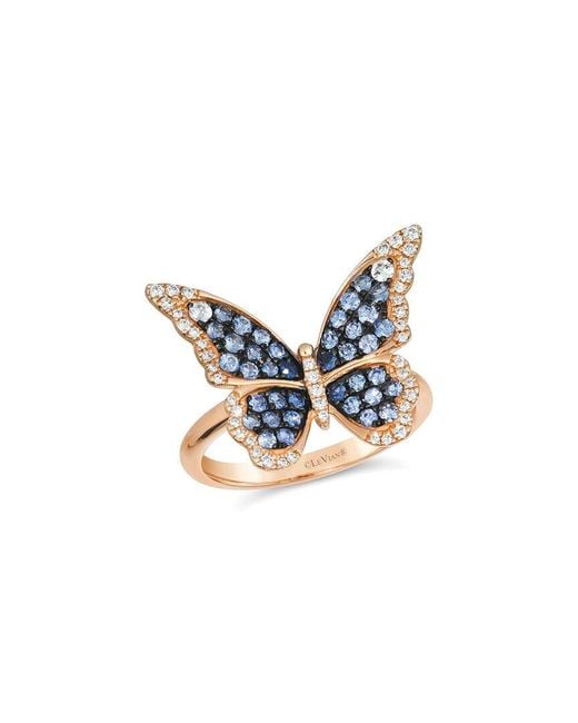 Le Vian Blue 14K Rose 0.86 Ct. Tw. Diamond & Sapphire Cocktail Ring