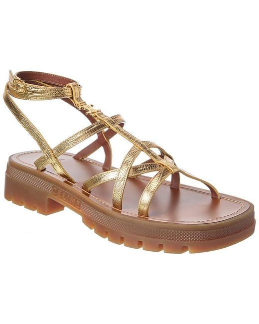 Céline Brown Clea Tejus Leather Sandal