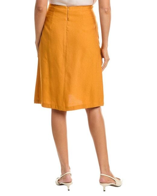 Tahari Orange A-Line Skirt