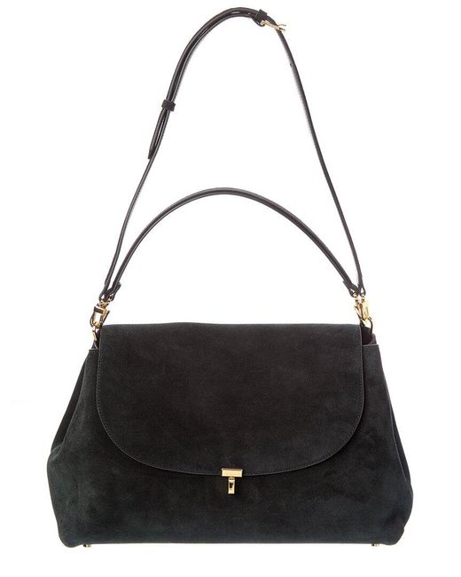 Totême Black T-Lock Suede Satchel