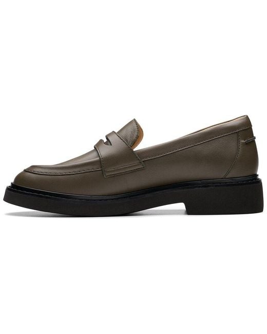 Clarks Brown Splend Edge Leather Flat