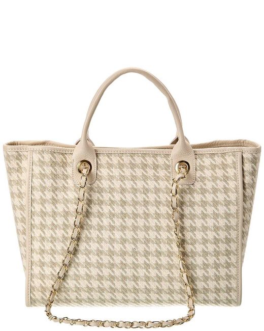 Persaman New York Natural Kyra13 Leather Tote