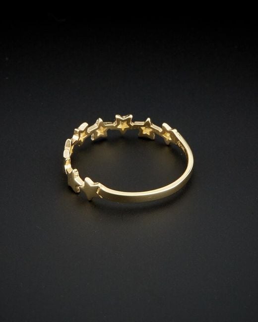 Italian Gold Black 14k Stars Ring