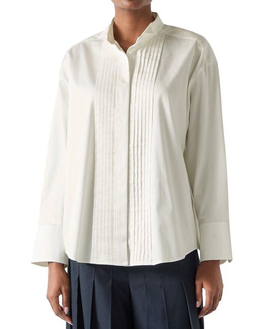 L.K.Bennett White Colette Woven Top
