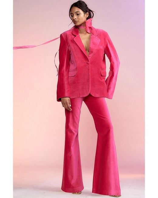 Cynthia Rowley Pink Velvet Pant