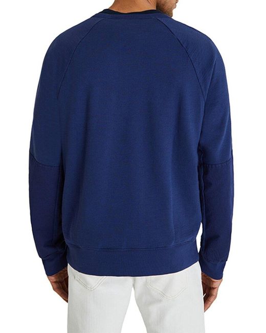 AG Jeans Blue Andre Paneled Crewneck Sweater for men