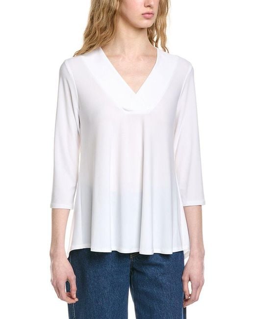 Joseph Ribkoff White Solid Top