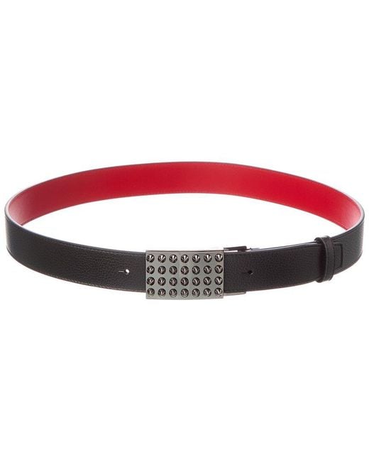 Christian Louboutin Red Funky Leather Belt for men