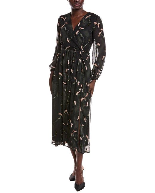 Laundry by Shelli Segal Black Surplice Midi Dress