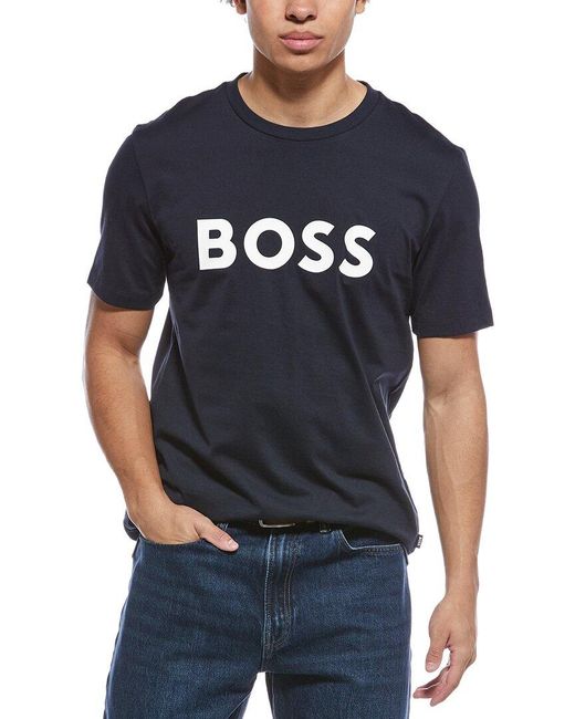 Boss Blue Tiburt Logo T-Shirt for men