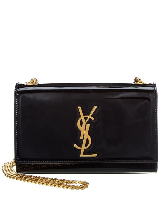 Saint Laurent Kate Small Patent Shoulder Bag in Black Lyst