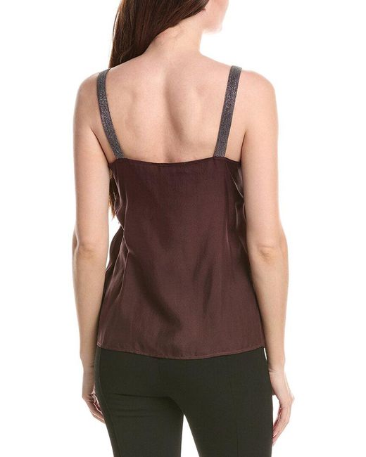 Fabiana Filippi Purple Shoulder Strap Silk Top