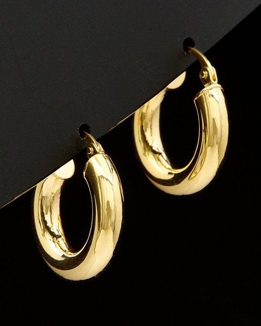 Italian Gold Black 14K Polished Hoops