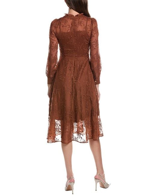 BURRYCO Brown Solid Midi Dress