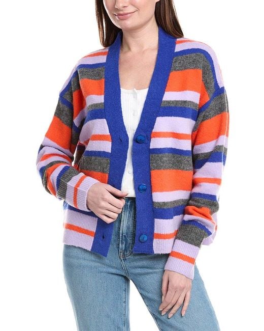 LaBiz Blue Lalamia Wool & Alpaca-Blend Cardigan