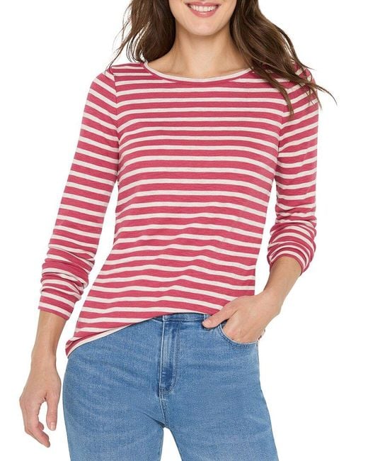 NIC+ZOE Red Stripe Boat T-Shirt