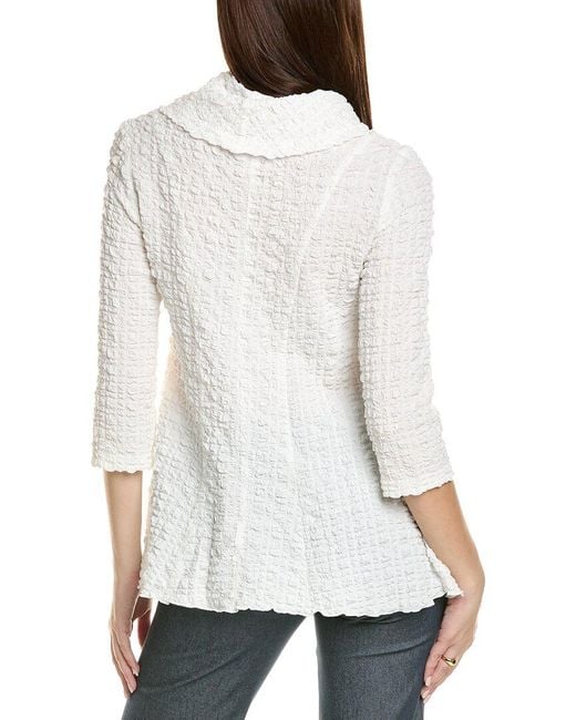 Joseph Ribkoff White Smocked Top