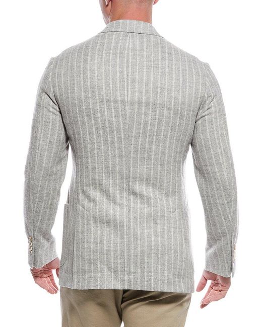 Brunello Cucinelli Gray Alpaca & Wool-blend Blazer for men